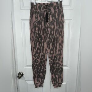 Blank NYC Pink and Black Animal Print Joggers